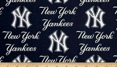 Tina Scrap 9”x21” New York City Blue White Yankees NY Baseball Cotton Fabric