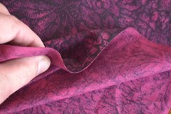 By 1/2 Yd, Purple Pink Flowers Leaves on Black Cotton, Jinny Beyer Palette,B693