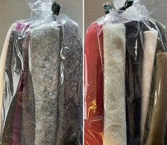 FELTED WOOL FABRIC PIECES MODA & Upcycled LOT APPLIQUE RUGS FIBER ART CRAFT 7 oz