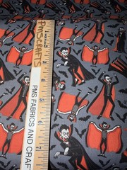 MDG Halloween Scary Vampires Grey Black 100% light weight COTTON FABRIC by yard