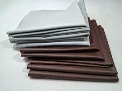Brown Faux Leather & Grey Suede 10 Piece Fabric Bundle- 18″ x 18″