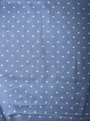 Light Blue With White Hearts Princess Fabrics Inc Cotton 32” X 46”