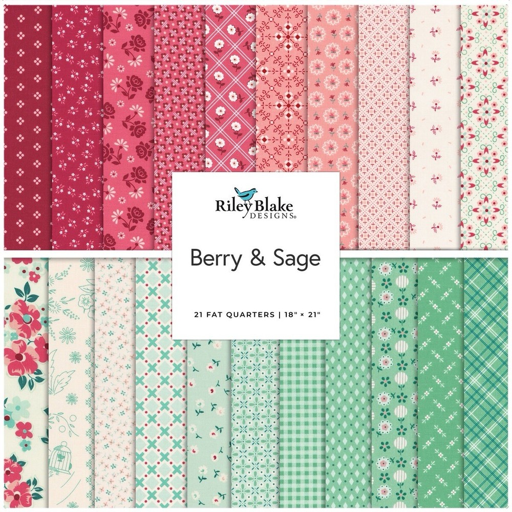 Berry & Sage By Lori Holt For Riley Blake Fat Quarter Bundle 21 Pc