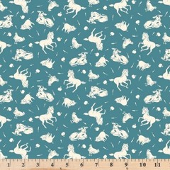 Farm Days Azure Barn Buddies Farm Animals 100% Cotton Fabric By half yard