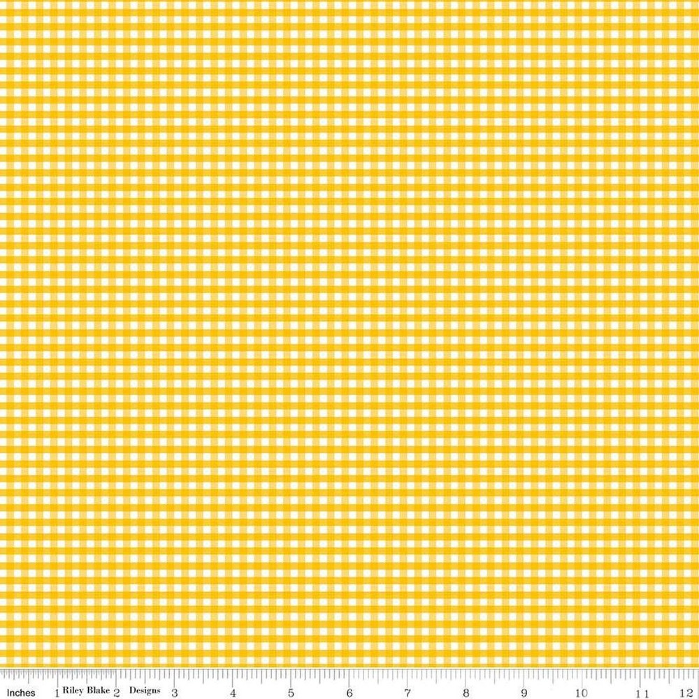 1/4 Yard 9”x42” Riley Blake Small Gingham 1/8″ Check Mustard Yellow Quilt Cotton
