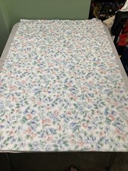 Vtg 80s 90s Floral Twin Flat Sheet Fabric 64×96 Pastel Watercolor Sewing DIY EUC