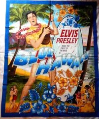 Elvis Presley Blue Hawaii Fabric 43″ x 17″ Sewing Crafting Length Piece