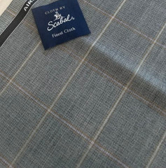 Scabal AIRCOM Wool Fabric Moss Green Plaid 2.0m / 2.2yd Summer Jacket England