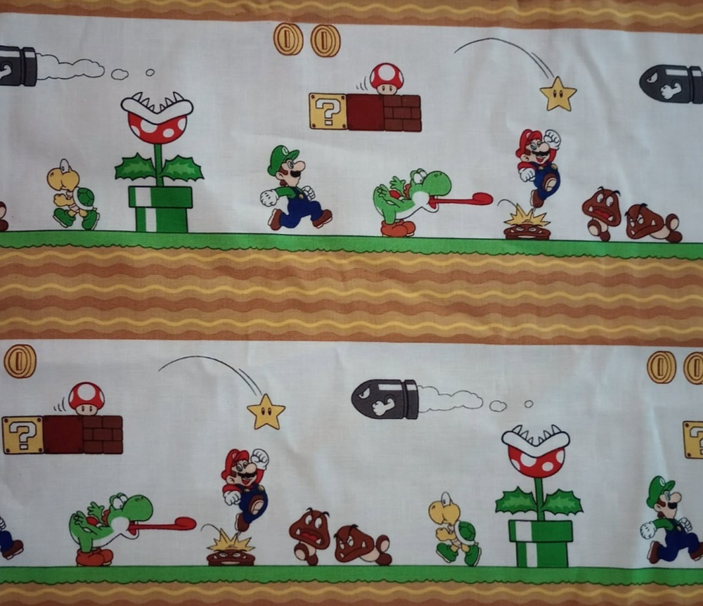 super mario luigi fun fabric 12 x 12 inch 1pc