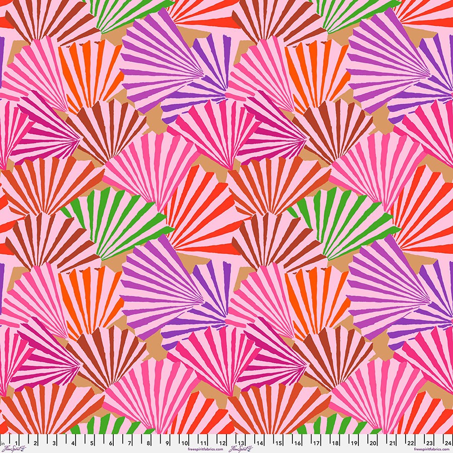 NEW! KAFFE FASSETT FANFARE GP211 RED COTTON FABRIC 1/2 YARD