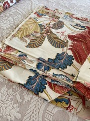 1980s Waverly Fabric Bi Centennial Heirlooms Birds Berries Floral *PLEASE READ*