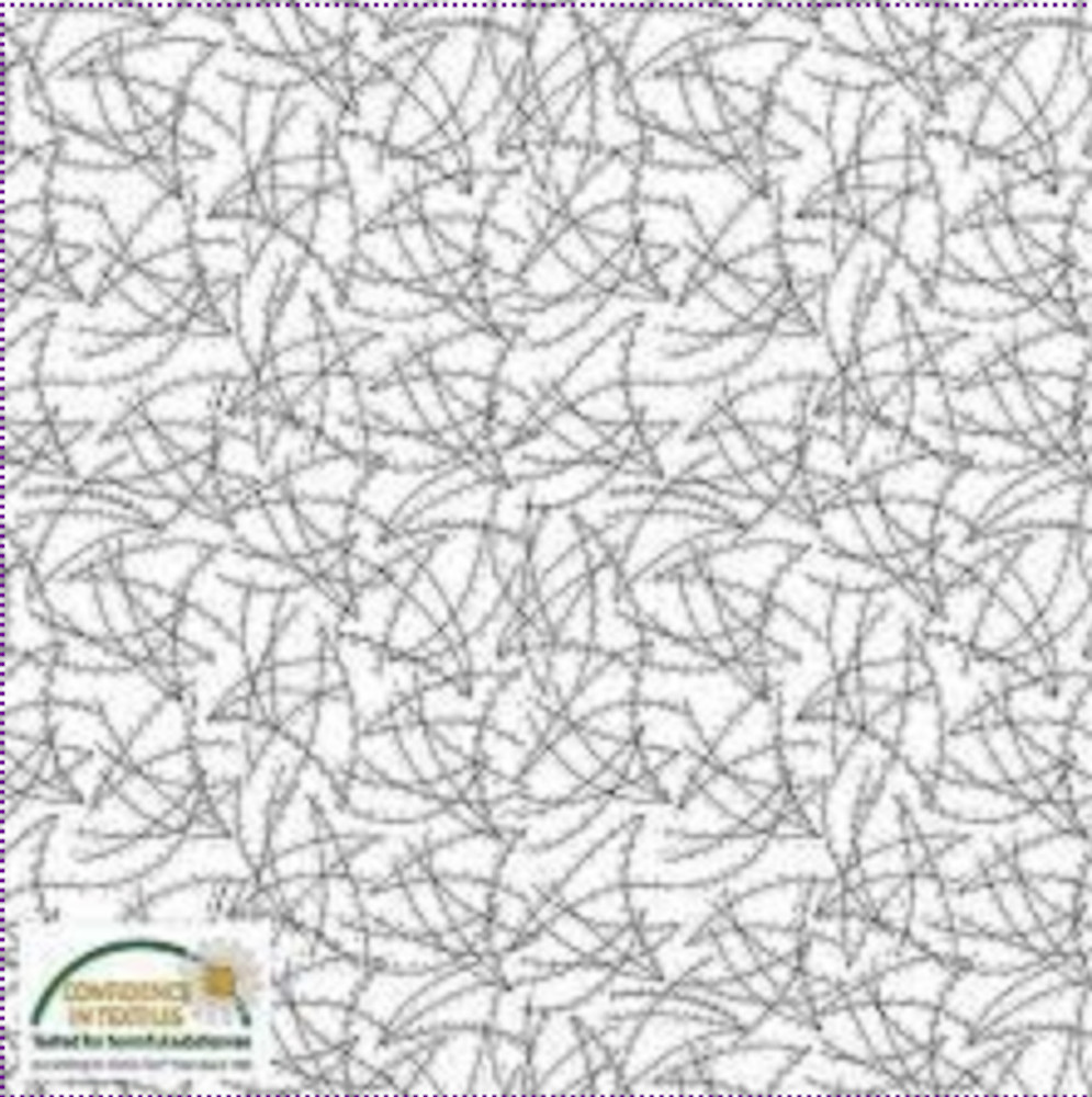 Stof Fillippa’s Line Lines & Oblong Dots White Cotton Fabric By The Yard