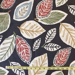 Covington Home Decorator Fabric, 1 Yard, 36 X 57, Large Scale Leaf Motif On Gray
