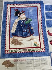 Daisy Kingdom Unique Snowflake Quick Quilt Christmas Snowman Fabric Panel