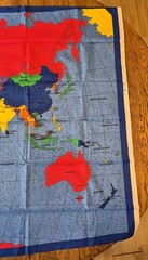 World Map By Fabric Traditions 59” X 35” Vintage 1998