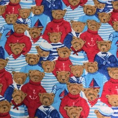 JoAnn Teddy Bear Nautical Fabric 2 Yards 15 Inches x 40″ Wide Cotton Flannel