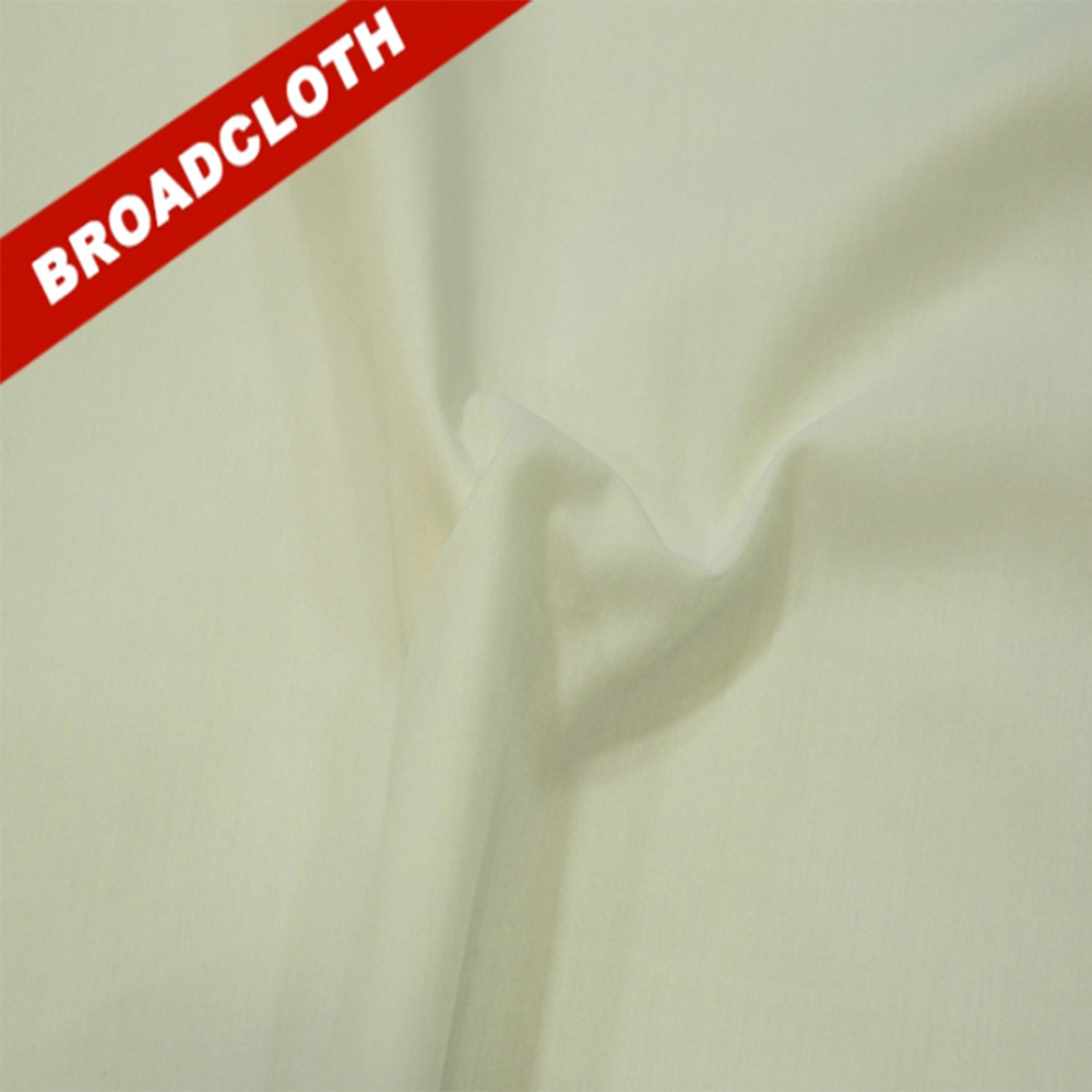 Ivory Polyester Cotton Broadcloth Fabric – 60″ Wide – Sold by the Yard