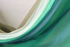 Green Crystal Organza Fabric by the Yard, Sheer Organza for Dresses and Decor