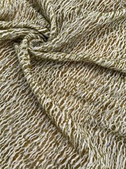 Green Linen Cotton Blended Natural Textured Fabric By 2 Meters.