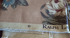 Ralph Lauren Fabric Remnant Scrap Upholstery Material Tan Floral 59″ x 24″