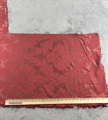 Red Floral Fabric Damasco Ruby Cotton 1.5 Yd x 57″ Remnant Fabric Upholstery