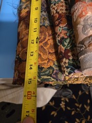 Upholstery Fabric Lot Large Scrap Pieces Floral Design Beautiful Woven
