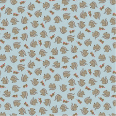 Studio E Snowman’s Dream Tossed Squirrels Multi Cotton Fabric By The Yard