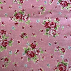 Floral Collection Flower Sugar Japan Pink Roses Tossed On Hot Pink Lecien BTY