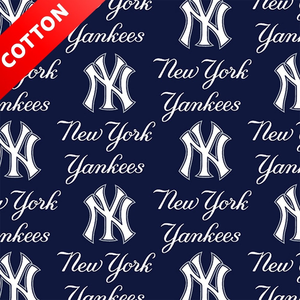 New York Yankees MLB Cotton Fabric – 58″ Wide – Sold by The Yard & Bolt