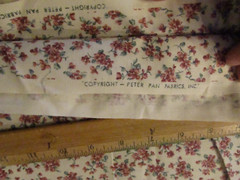 1 yard 32″x 44″ Fabric Quilt Peter Pan Prints White Pink purple Flowers