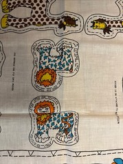 Vintage Cut Sew Panel 1970s Zoo Fish Bowl Rare Gem Unique