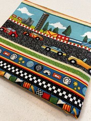 100% Cotton Fabric VROOM! By Avlyn, Vintage, 2 Yds & 15” -Good Unused Condition
