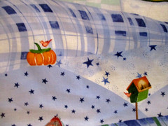 5-2/3 YDS AUTUMN SNOWFALL HILLS SNOWPEOPLE BLUE HILLS 100% COTTON DAISY KINGDOM