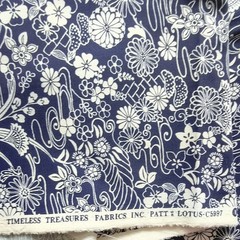 Timeless Treasure Fabric Lotus Baby Blue Cotton Quilt New Bty