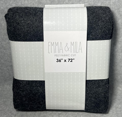 Emma & Mila Felt Fabric Cut Charcoal Gray 36″x72″ Polyester Craft Yard Sheet NEW