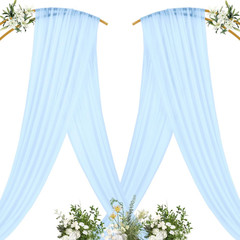 Baby Blue Wedding Arch Draping Fabric 1 Panel 29″ X 20 FT Extra Long Gauze Drape