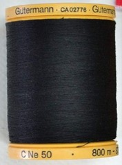 Gutermann Natural Cotton Thread Solids 876yd, Black 800 metri,