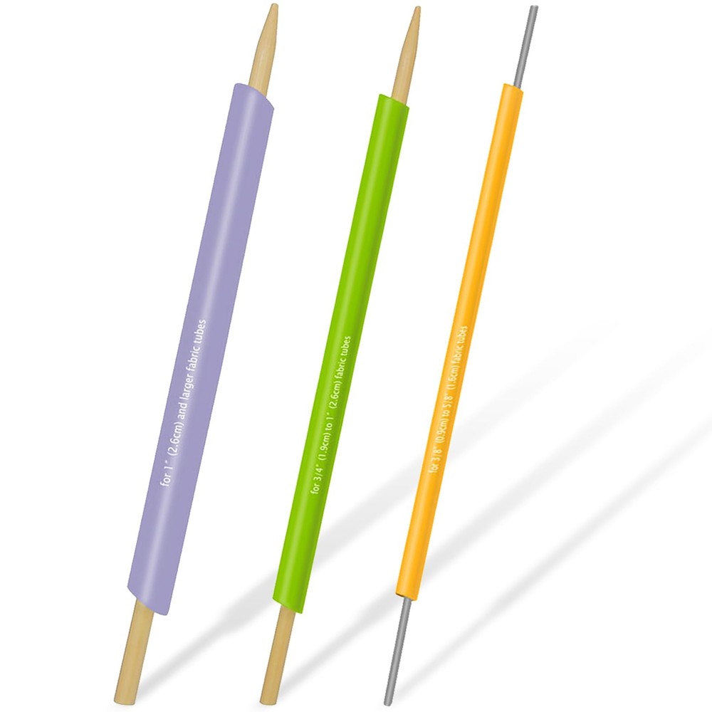 Quick Turn Fabric Set, 3pcs Assorted Sizes Tube Turners for Sewing Threading …