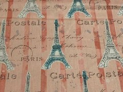 Fabric Eiffel Tower Paris on Pink David TEXTILES Cotton 1/4 yard 4253