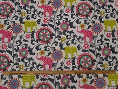 P Kaufmann MENAGERIE SPECTRUM Pink Yellow Blue Indoor Outdoor Print Fabric