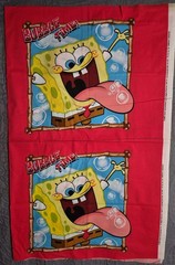 2005 Sponge Bob & Patrick Viacom 2 Pillow Panels NEW 17 1/2 x 44 BubbleTime