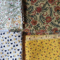 11 PC / 1 LB Mixed Lot Cotton Fabric Prints Warm Sunny Colors Modern & Vintage