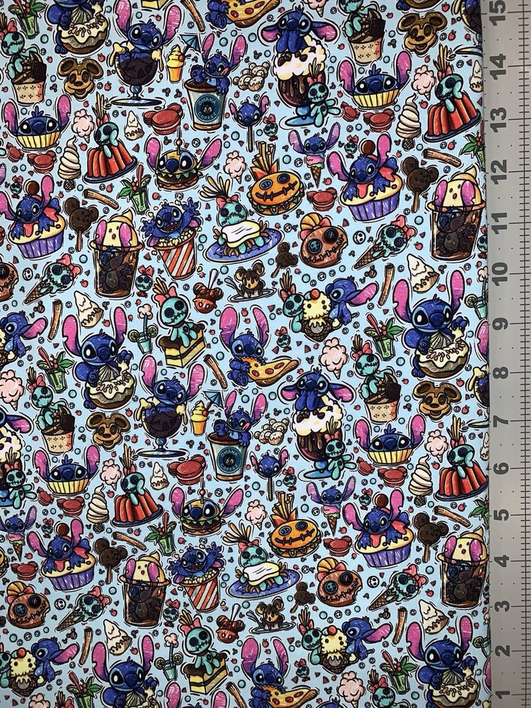 Stitch & Scrump Snacks Custom Fabric Fat Quarter 18×28” Cotton Spandex