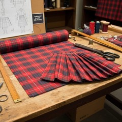 Fraser Modern Tartan Fabric Poly Viscose Wool Free-Multiple Sizes Available