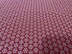 Moda Cotton Fabric “Countdown to Christmas” Red with White Snowflakes 2.0 Yards