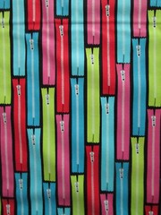 ZIPPERS SEWING ITEMS ZIPPER SEW ITEM BRIGHT COLORS COTTON FABRIC FQ