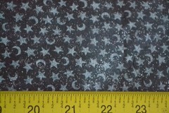 By 1/2 Yd, Vintage 1992, Metallic-Silver & Gray on Black/Fabric Traditions,N1096