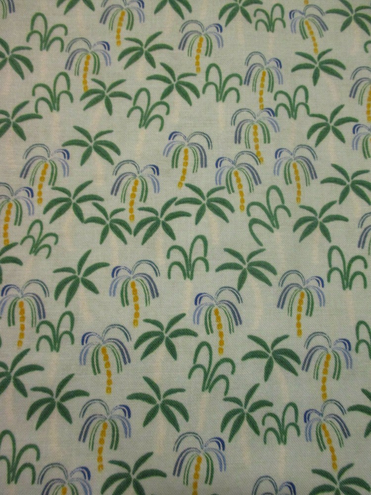 PALM TREES TROPICAL ISLAND MIAMI BRIGHT SURF SURFING COTTON FABRIC FQ