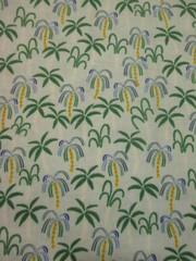 PALM TREES TROPICAL ISLAND MIAMI CRUISE BRIGHT SURF SURFING COTTON FABRIC BTHY