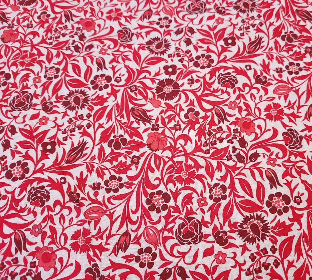 Colorworks BTY VIP Cranston Tonal Wine Red Floral White